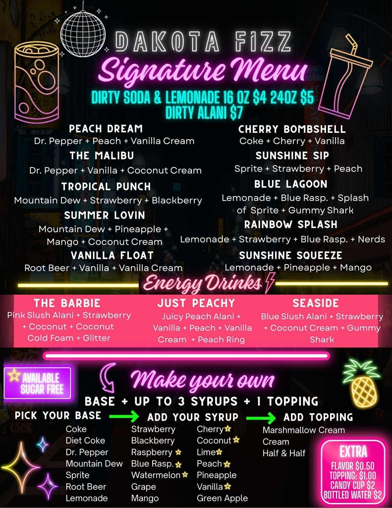 dakota fizz menu