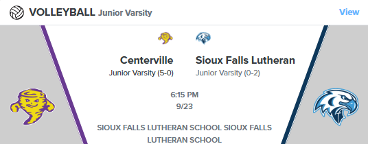 Volleyball at Sioux Falls Lutheran.
