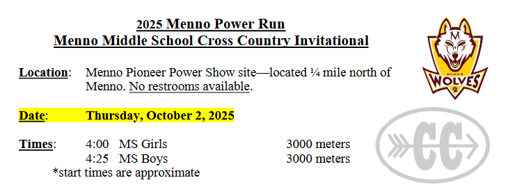 Menno cross country schedule