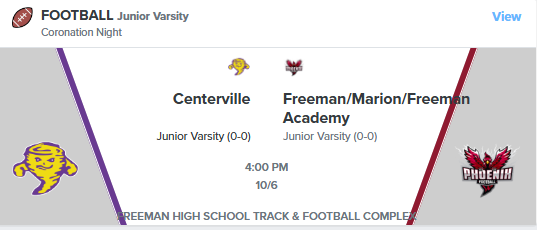JV Football @ Freeman