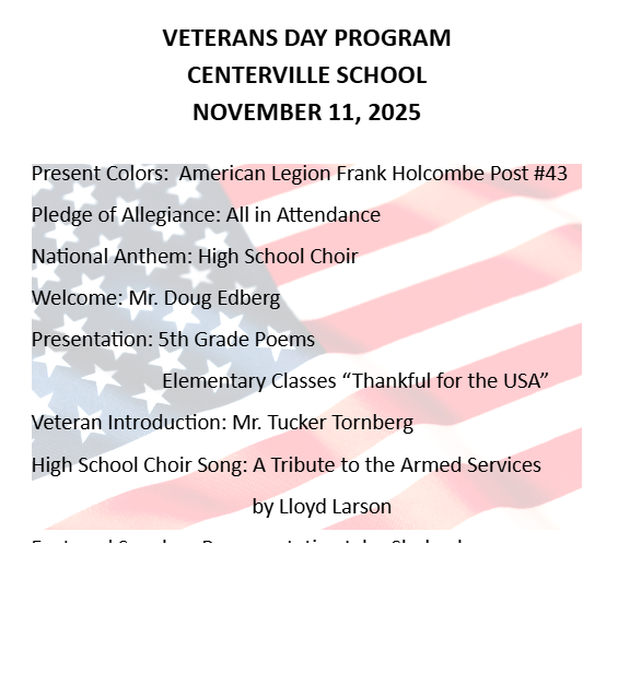 Veteran's day program