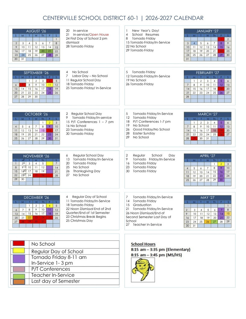 2026-2027 School Calendar