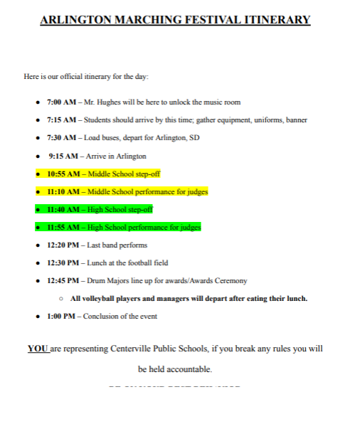 Itinerary Arlington