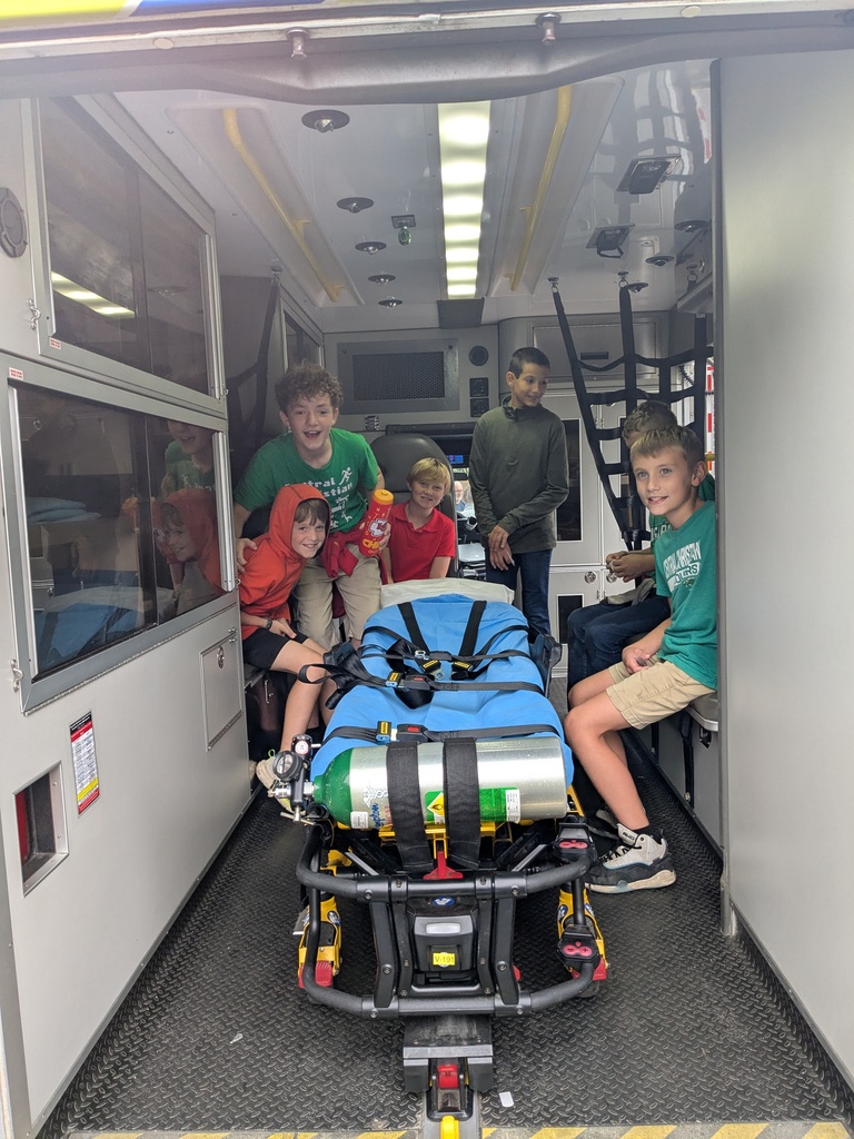 Checking out the inside of an ambulance