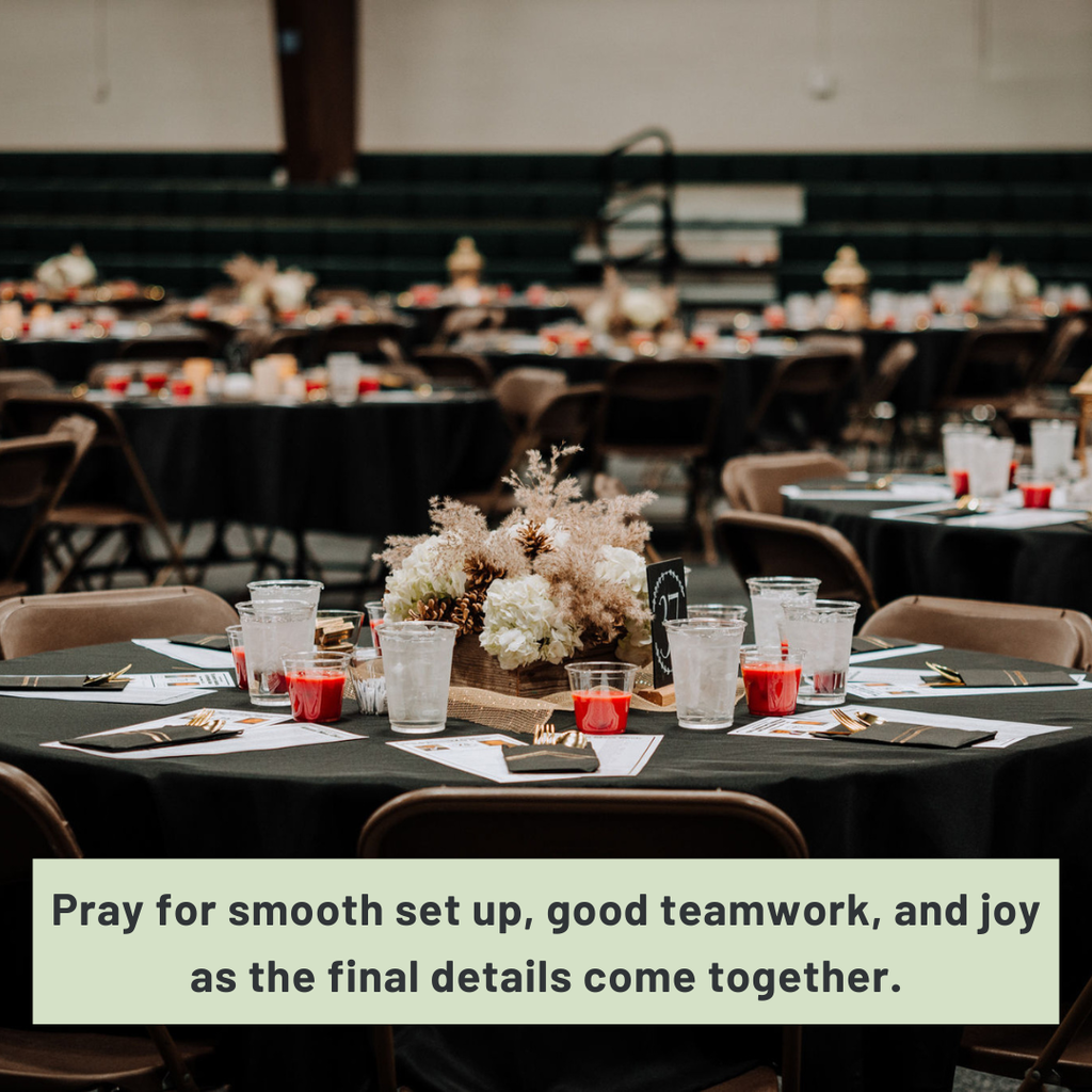 Prayer for final details to come together