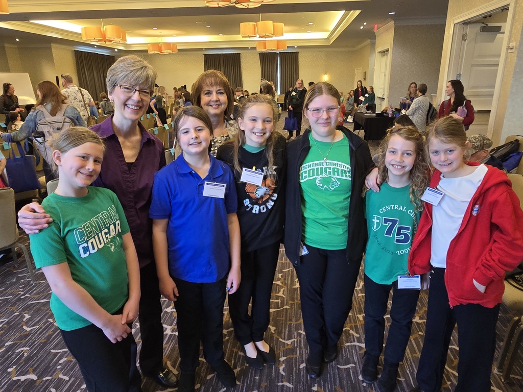 Elementary KMEA students with Mrs. Huck and CCS  alumna Cindy (Schmucker) Blasdel from the Class of 1971.