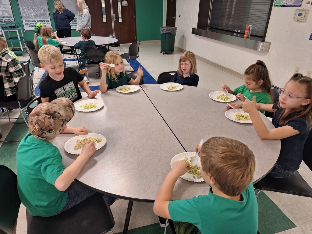 Enjoying green eggs & ham.