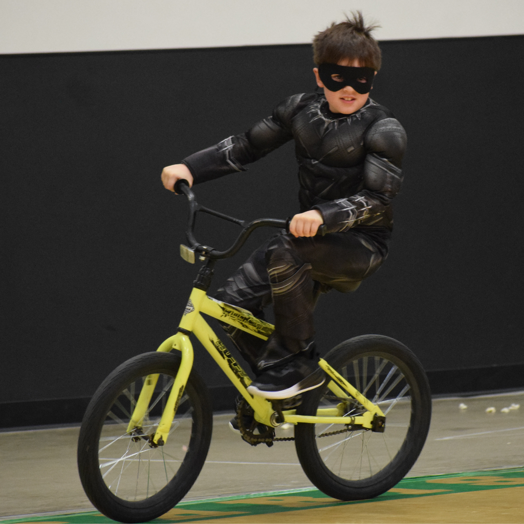 Stuntman doing bike tricks