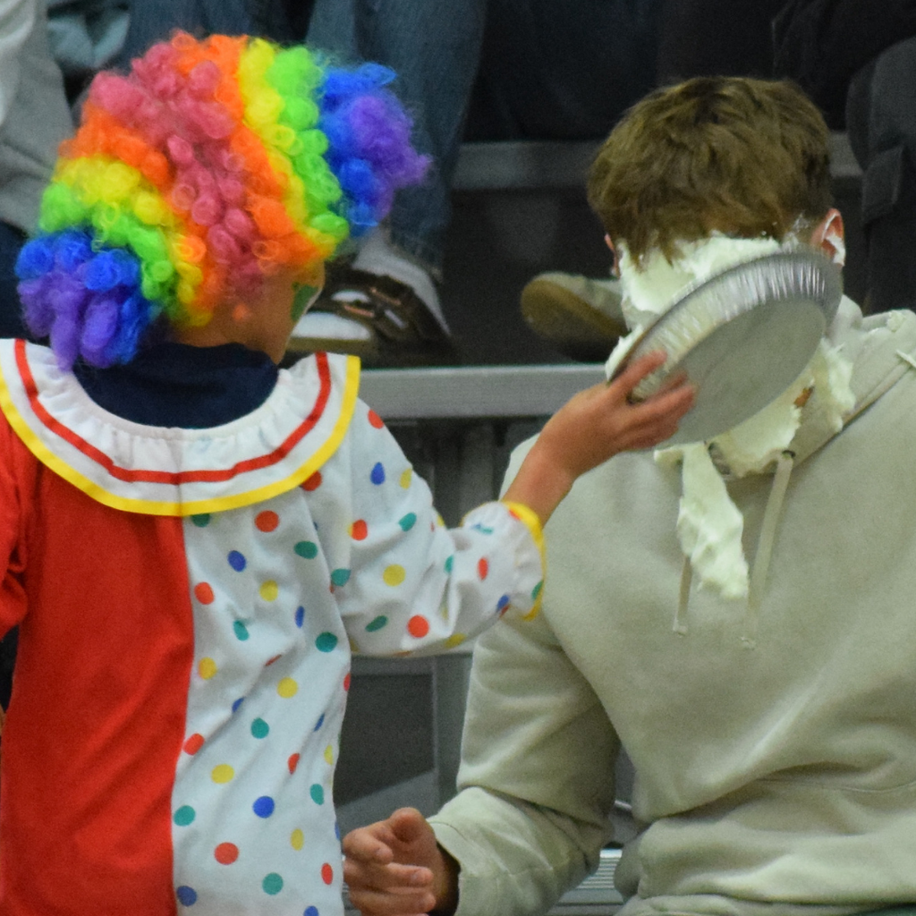 An unexpected pie to the face