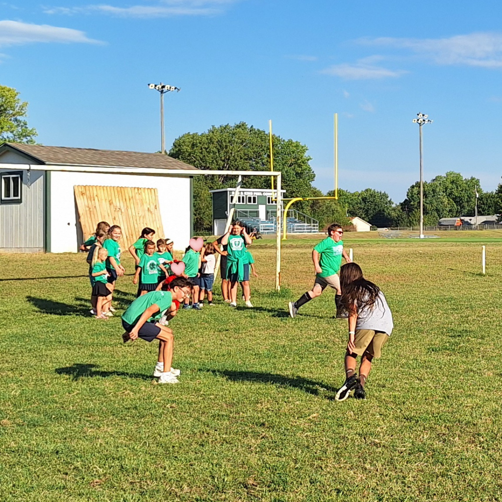playing sharks and minnows with 5th grade buddies