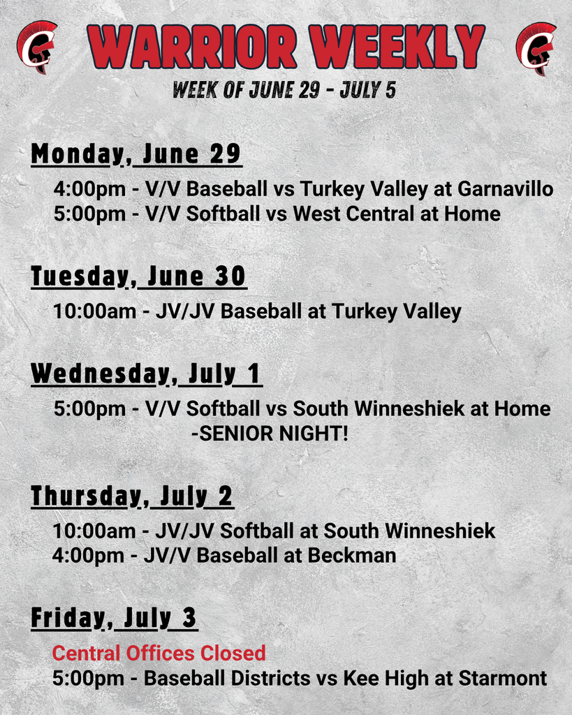 Central's Weekly events
