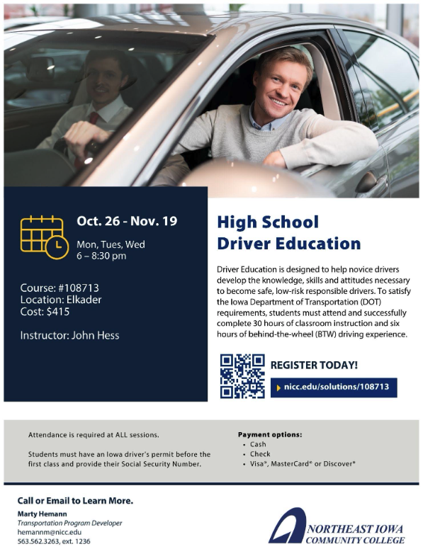 Driver's education flyer