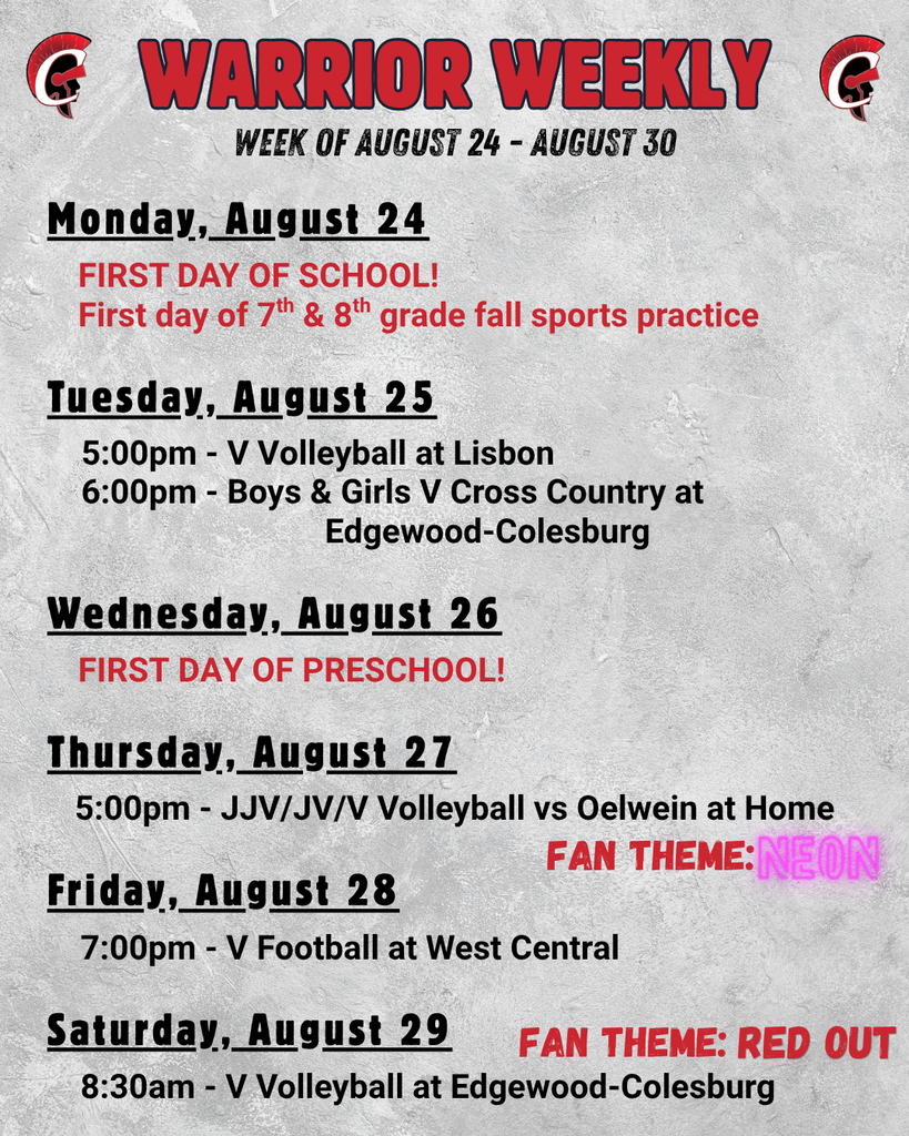 This week's events!