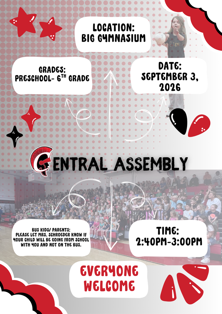 CCS Assembly is September 3rd at 2:40 in the big gym. Everyone welcome!