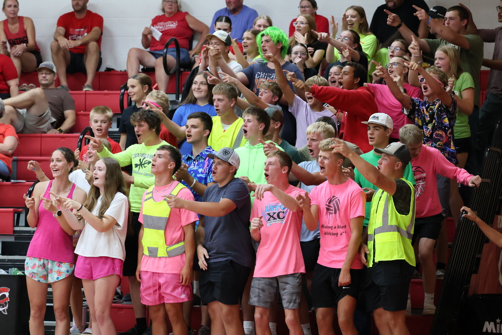 Student section at the volleyball game