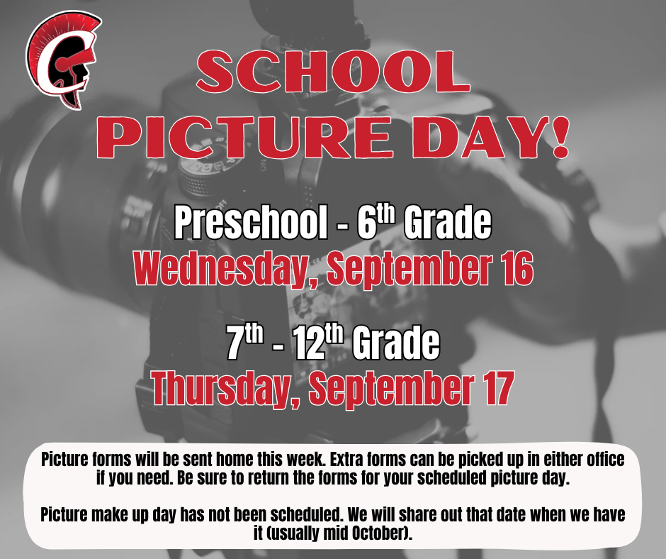 School pictures next Wednesday and Thursday
