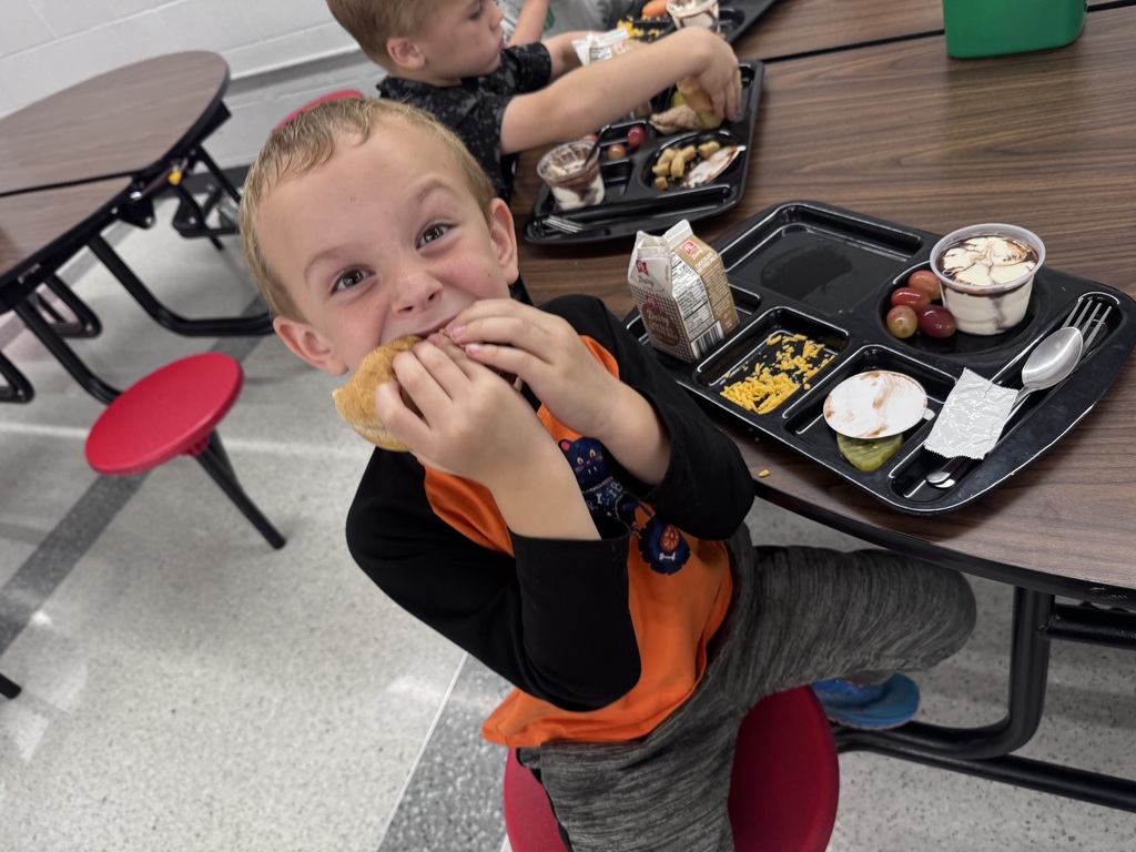 Student enjoying lunch