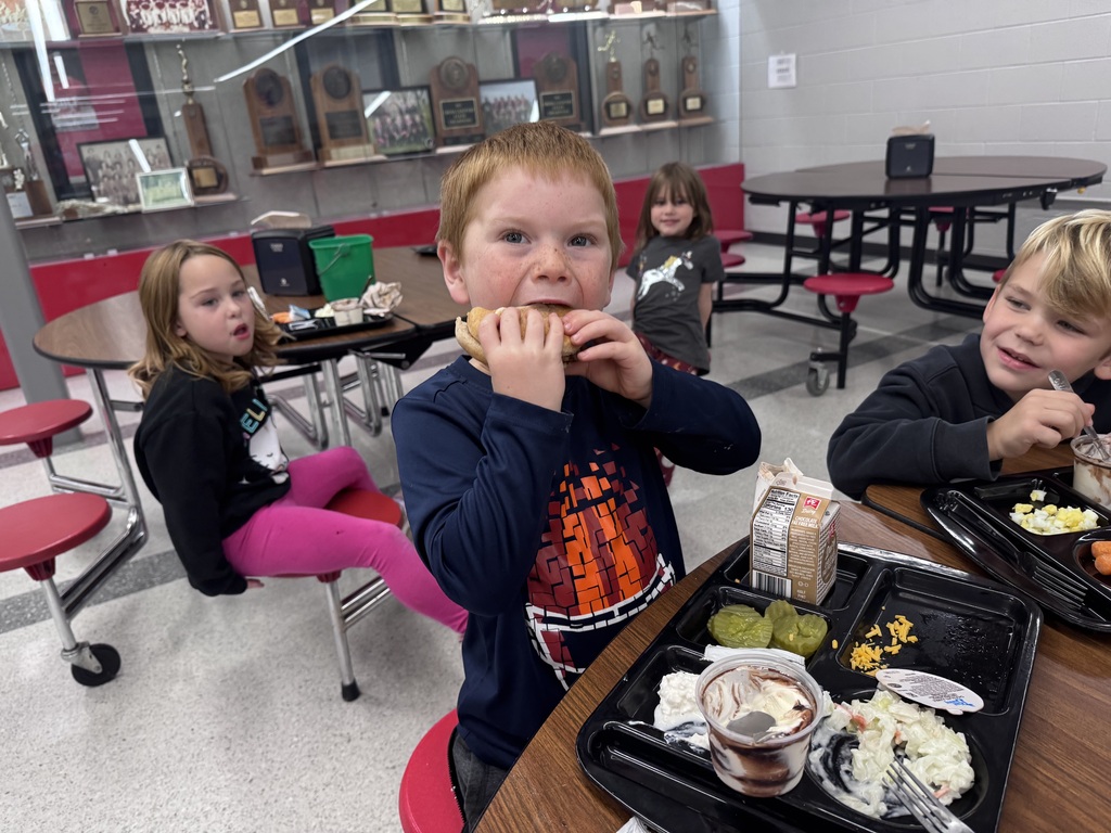 Student enjoying lunch