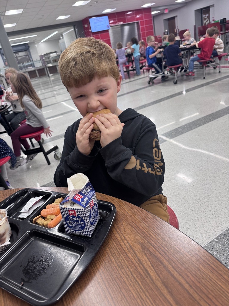 Student enjoying lunch