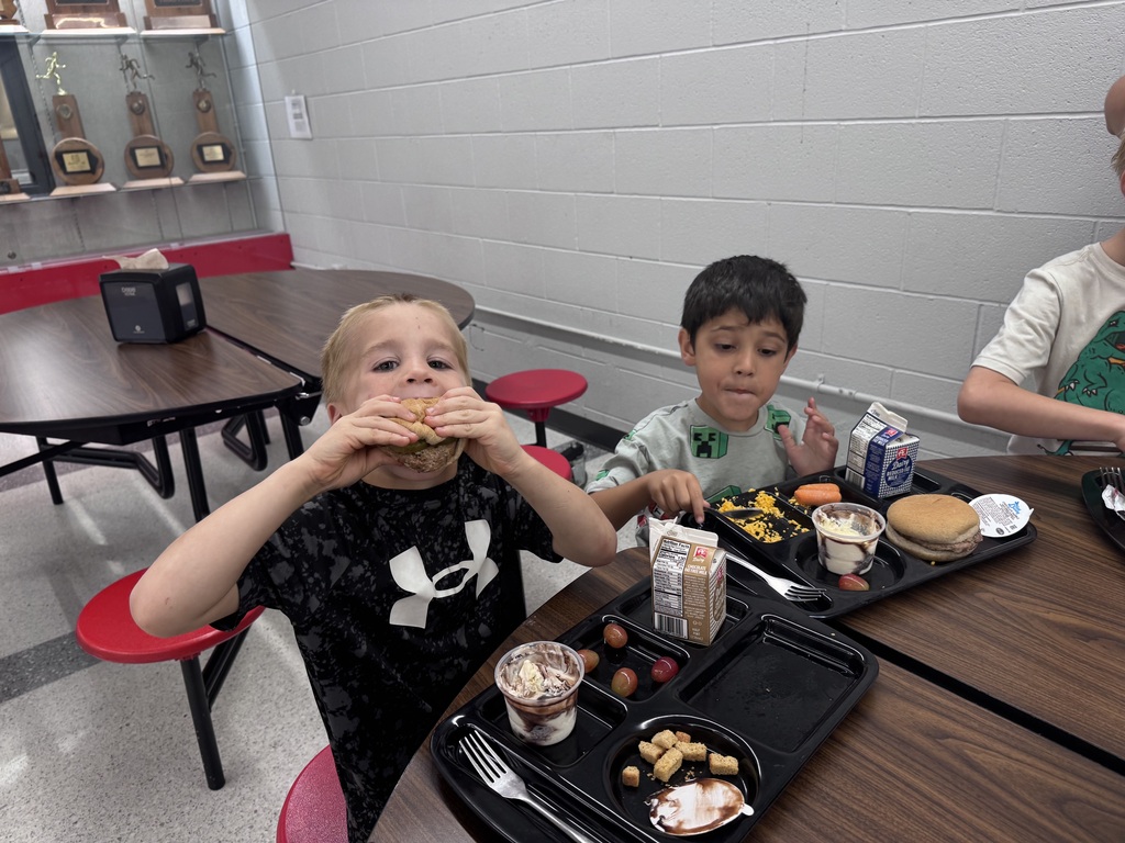 Student enjoying lunch