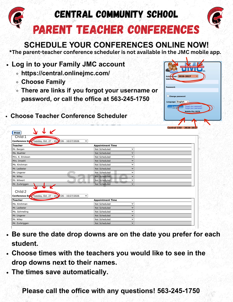 Parent Teacher Conference Sign Up Instructions