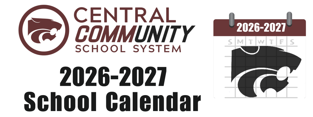 Central Community School System 2026 -2027 School Calendar