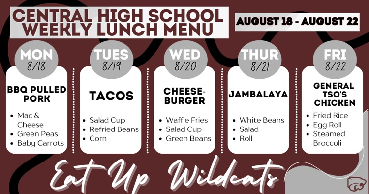 Lunch Menu … 8/18/25