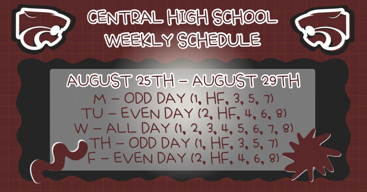 Weekly Schedule . . . 8/25