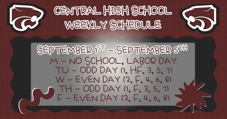 Weekly Schedule . . . 9/1
