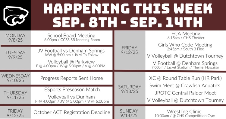 Happening This Week . . . 9/8