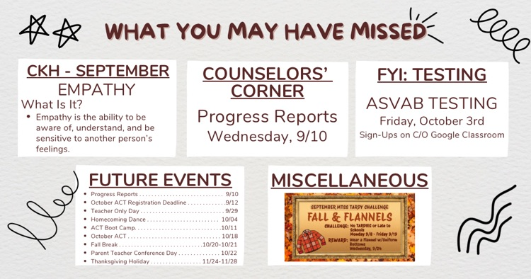 What You May Have Missed. . . 9/8
