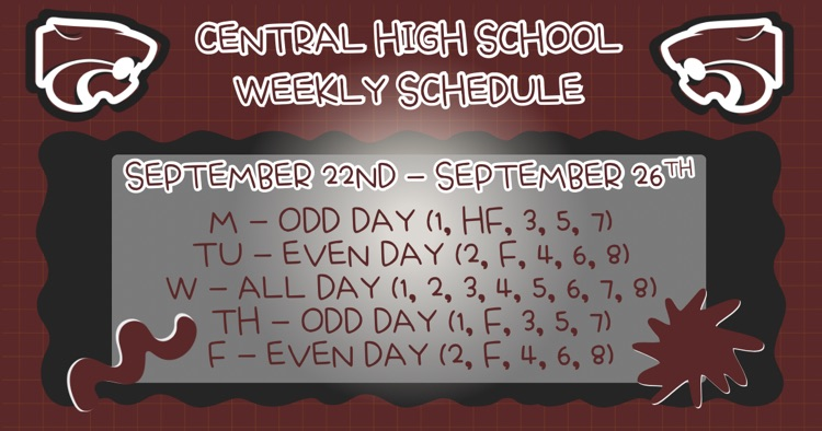 Weekly Schedule . . . 9/22