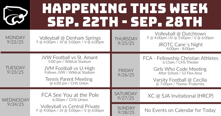 Happening This Week. . . 9/22