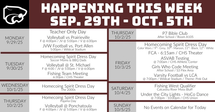 Happening This Week . . . 9/29