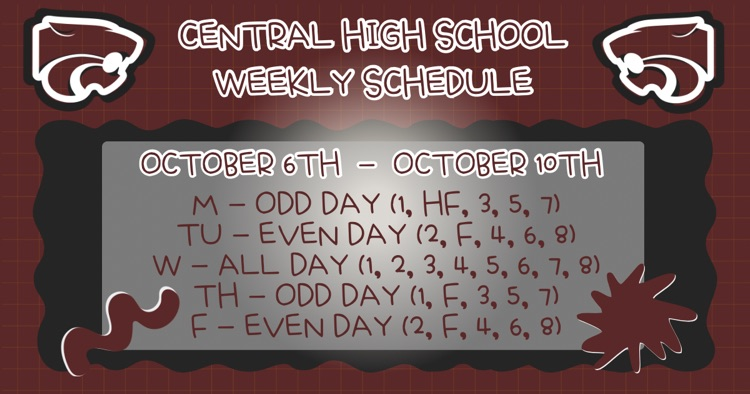 Weekly Schedule . . . 10/6