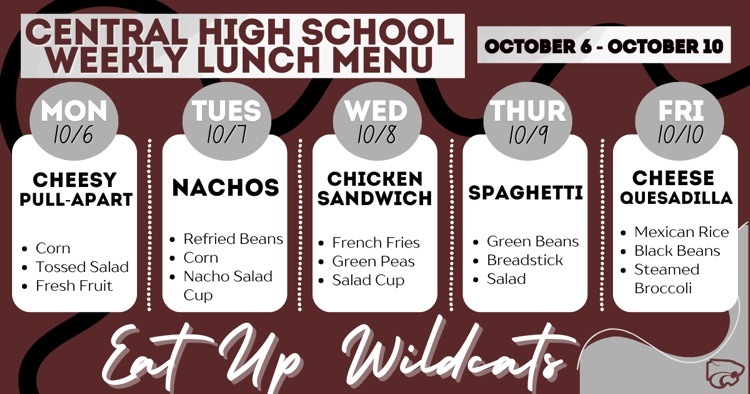 Lunch Menu . . . 10/6