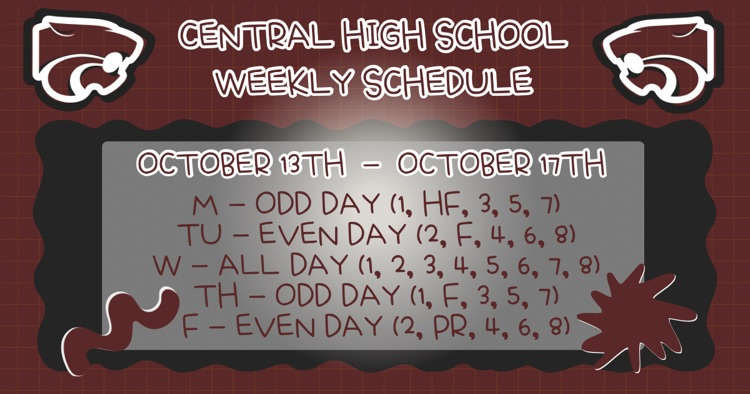 Weekly Schedule. . . 10/13