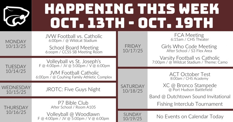 Happening This Week . . . 10/13