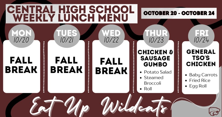 Lunch Menu . . . 10/20