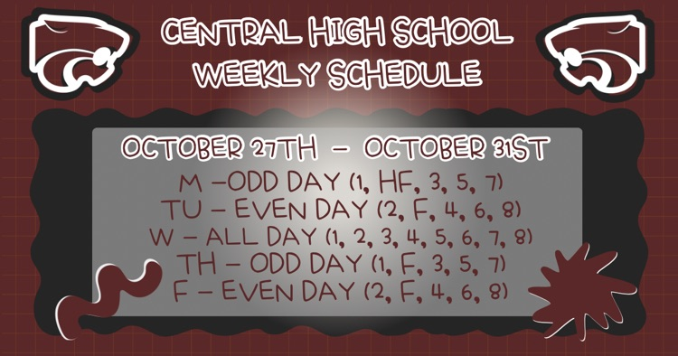 Weekly Schedule . . . 10/27