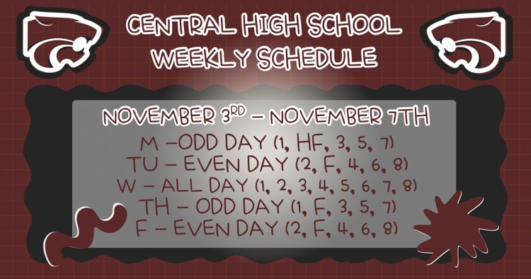 Weekly Schedule . . . 11/3