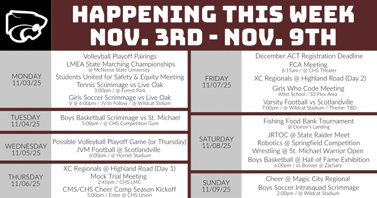 Happening This Week . . . 11/3