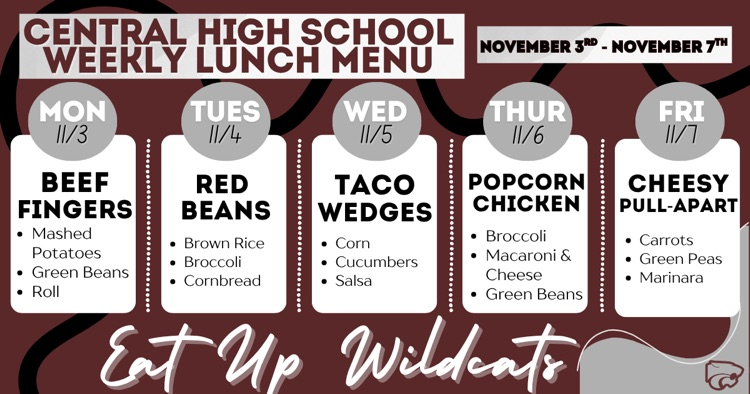 Lunch Menu . . . 11/3