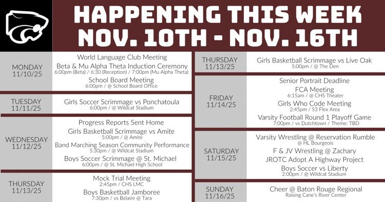 Happening This Week . . . 11/10