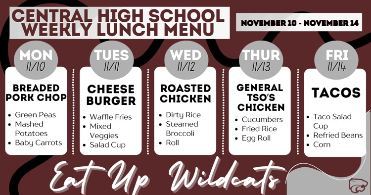 Lunch Menu . . . 11/10