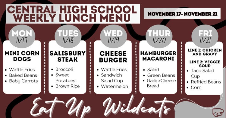 Lunch Menu . . . 11/17