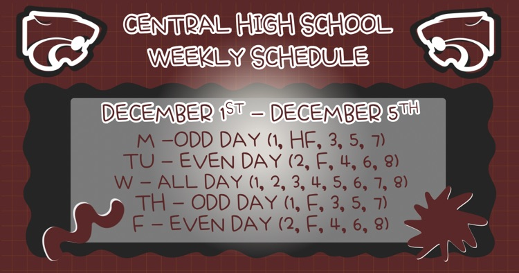 Weekly Schedule . . . 12/1