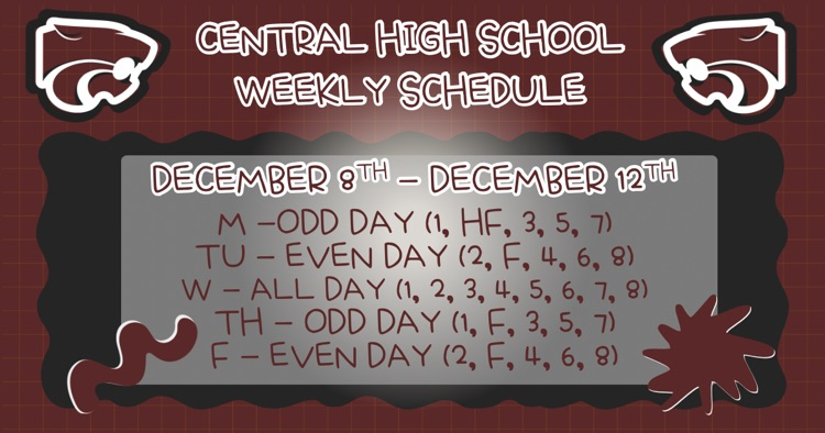 Weekly Schedule . . . 12/8