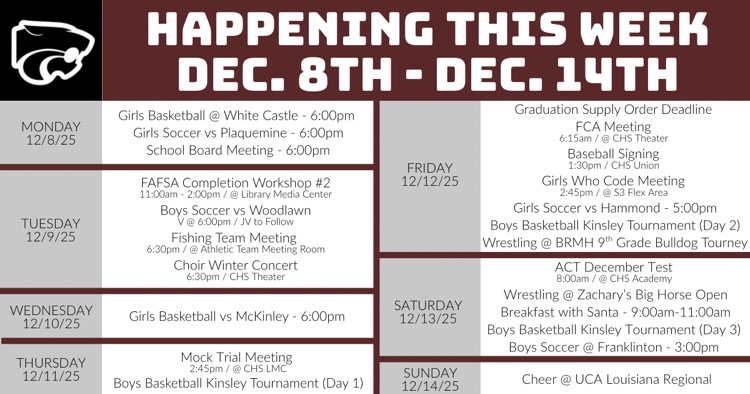 Happening This Week . . . 12/8