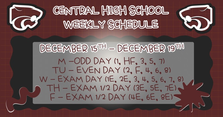 Weekly Schedule . . . 12/15